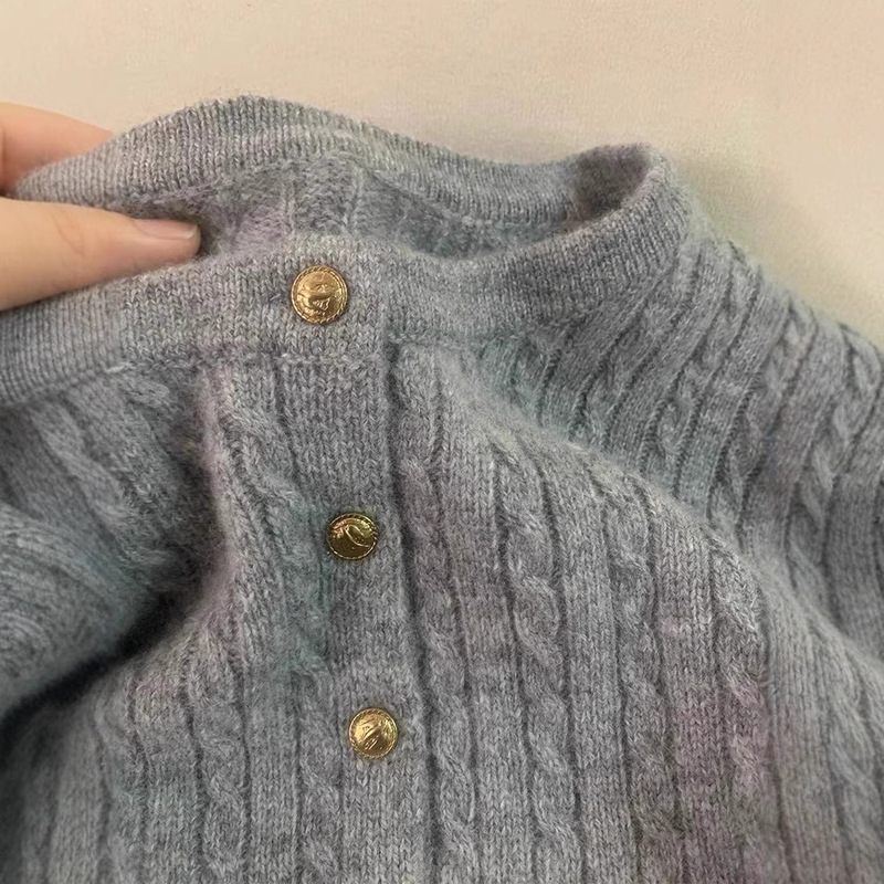 Word of Mouth Australian Merino 100 Wool Old Money Cardigan French Vintage Twisted Pure Wool Sweater