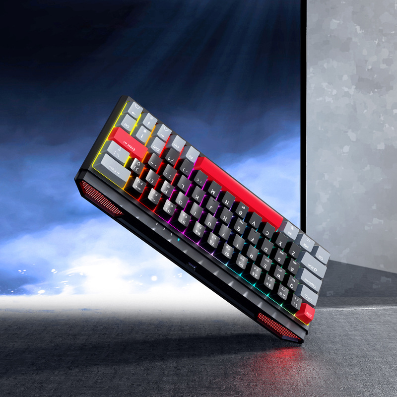 Tastiera meccanica con colori abbinati, cablata personalizzata + Bluetooth 2.4G wireless, terzo gioco di simulazione di esame hot plug_voghion.com