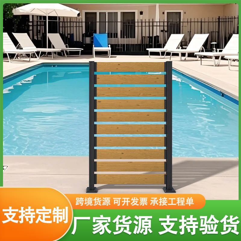 Air Conditioner Outdoor Unit Fence Wooden Privacy Screen Outdoor Striped Fence Trash Can Fence Single-Layer Garden Fence