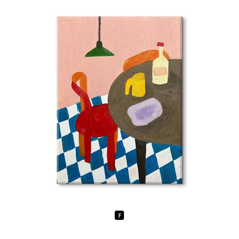 抽象简约客厅装饰画挂画儿童卧室沙发装饰画玄关多巴胺配色挂画|undefined