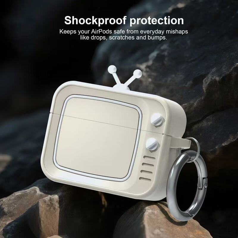 Suitable for Apple Headphones AirPods Pro2 Creative Retro Tv Silicone Protective Cover
