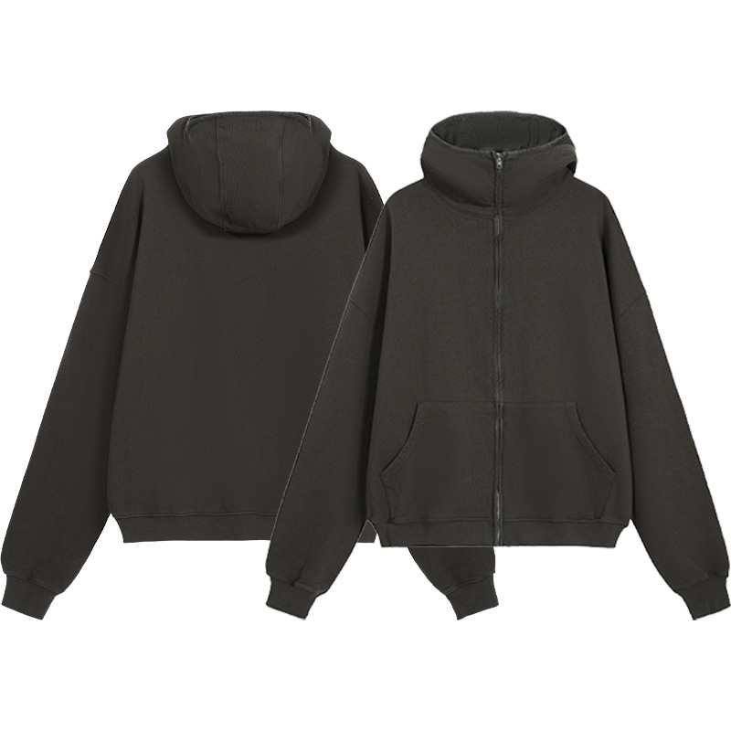 Otoño e Invierno nuevo archivo lejano ninja cubierta versátil color sólido de los hombres suéter con capucha cremallera abrigo