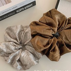 大号高级感缎面大肠发圈女复古扎头发皮筋侧低马尾头绳丸子头发绳