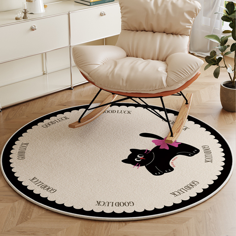 블랙핑크 귀여운 고양이 벨기에 벨벳카펫-라운드