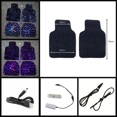 Front Parking Space Car Luminous Foot Mats Starlight Fiber Optic Car Rugs Mat Light (Universal Foot Pad) - universal-rgb-appdc-to-usb-cable-front-parking-space2-floor-mats