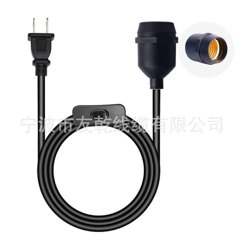 1.8m Light Socket Extender with Plug and Switch, Chandelier Extension Cable, Outdoor String Lights, Hanging Lighting Fixtures