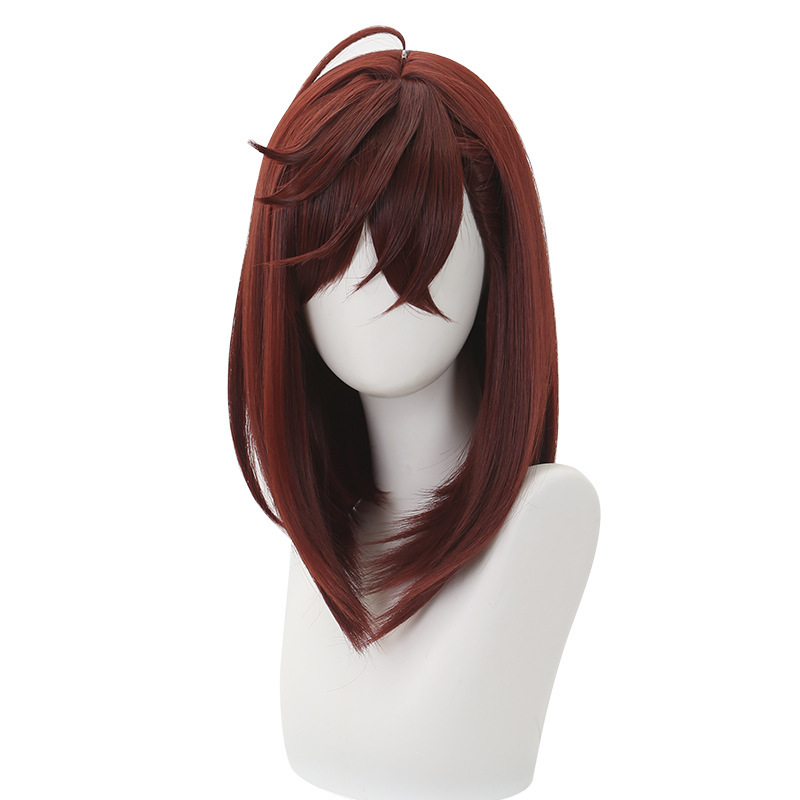 Cardamom Supernatural Armed Angel Ayase Peach Cos Wig Dark Red Short Hair Silly Artificial Scalp Top