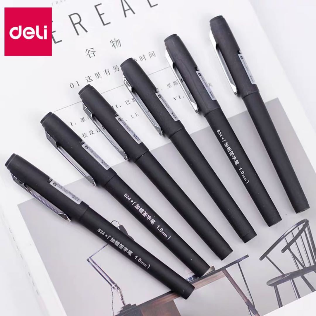 Deli S34 pluma del gel/pluma negra del agua/pluma de la firma/pluma del agua/tipo del negocio/pluma helada/pluma del agua del carbono 1,0 m