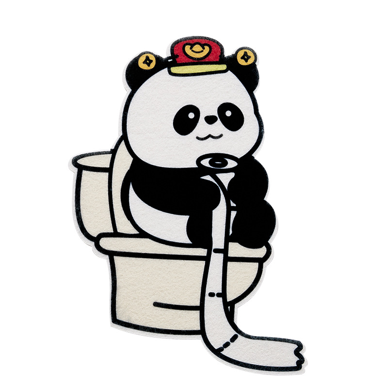 Cartoon panda inodoro desodorante pegatinas autoadhesivas para eliminar olores perfumados fieltro pegatinas de inodoro asiento pegatinas decorativas de dibujos animados