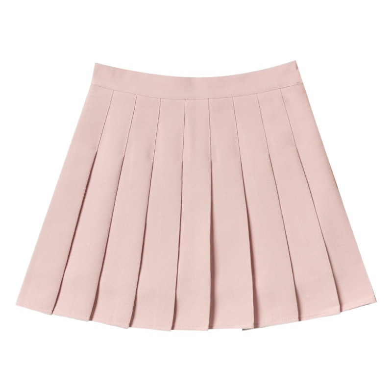 四季ショートスカート女性プリーツスカート JK 制服スカートファッションスカート (延長 + 安全パンツ + ジッパー + ボタン)