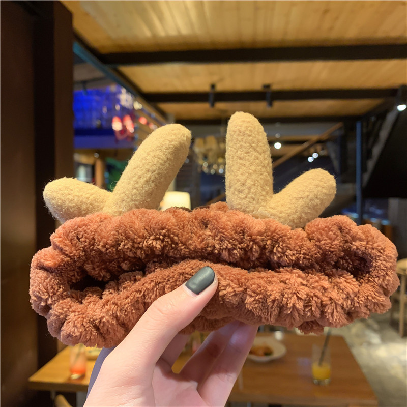 Lavarse la cara cinturón de cabello lindos de peluche para la mujer lavado y máscara especial de agujeros de cabello cinturón de cabello brazalete