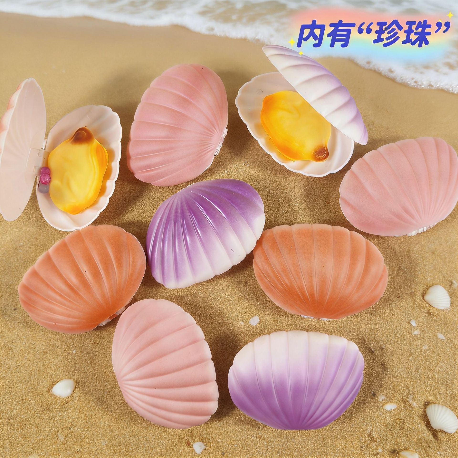 Juguetes de conchas de perlas para niños, caja ciega de conchas de perlas hechas a mano, material de mejilla de río DIY descomprimido, juguetes para niñas