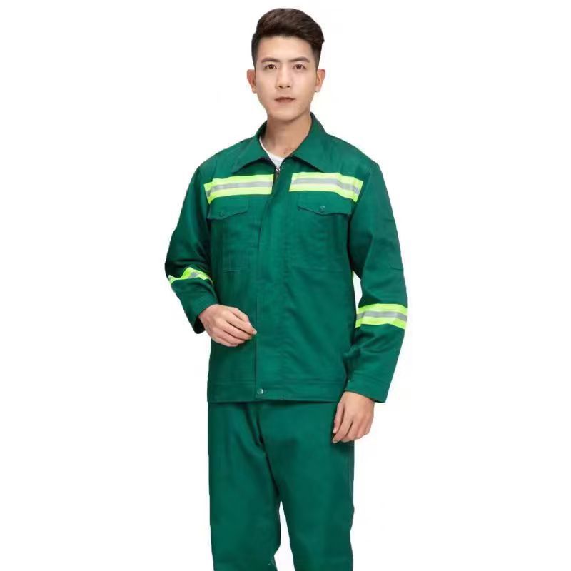 Spring and autumn municipal sanitation work clothes set men and women long sleeve cleaning road workers clothing reflective labor protection clothing