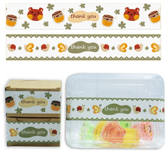 批發卡通小熊長方形腰封貼紙禮盒密封貼不乾膠標籤謝謝貼紙