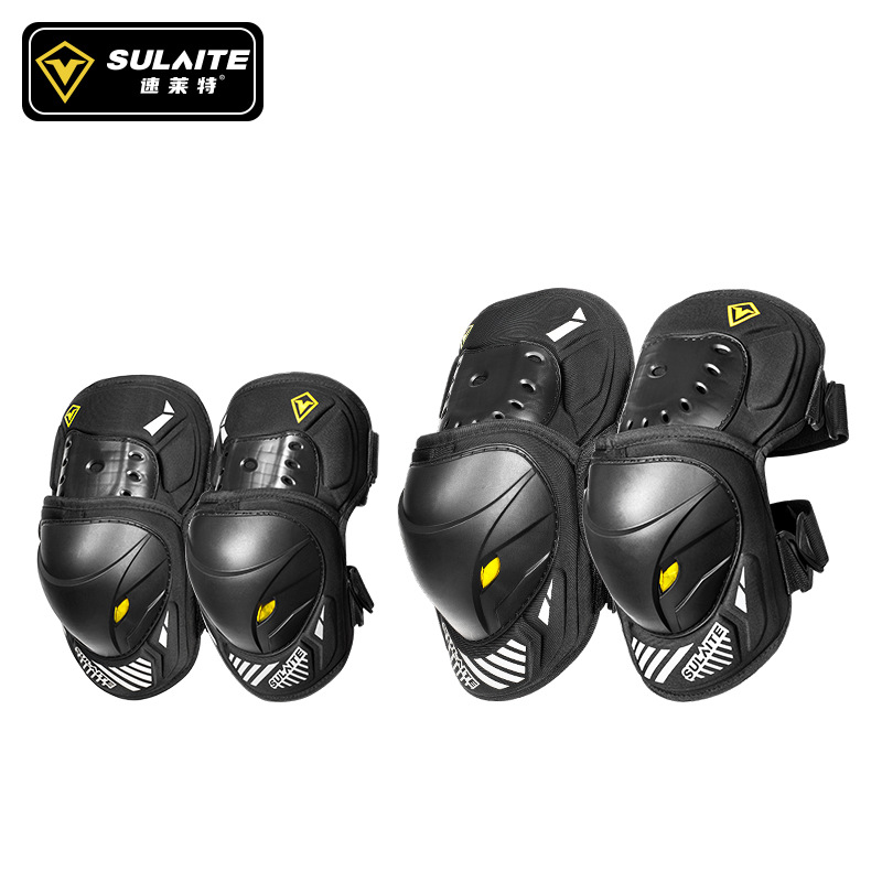 Sulaite Motorcycle Knee Pads, Riding Leg Protectors, Anti-Fall Elbow Protectors, Off-Road Motorcycle Racing Equipment, Windproof Knee Pads