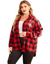 X 15185 Checkered Shirt Women Long Sleeve Loose ���ӳ���