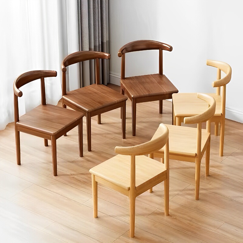Dining Chair for Home Use, Nordic Style with Backrest, Stool for Desk, Modern Minimalist Bedroom, Light Luxury Imitation Solid Wood and Iron Art Horn Chair for Women Dining Chair for Home Use, Nordic Style with Backrest, Stool for Desk, Modern Minimalist Bedroom, Light Luxury Imitation Solid Wood and Iron Art Horn Chair for Women