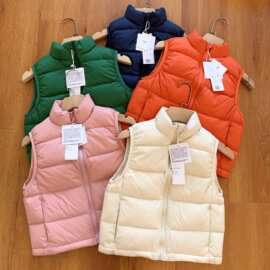经典款童装/男童/女童高级轻型羽绒背心立领保暖马甲