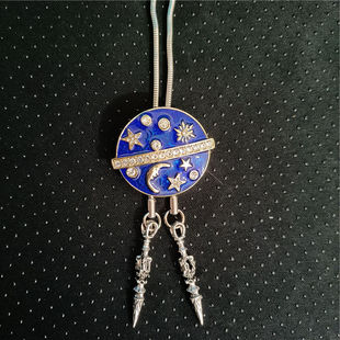 Necklace Star Moon Metal Logo Commemorative Employee Haoquan Bolo Tie Bolo Tie Blue Star Galaxy Pendant
