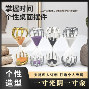 Creative Mastery of Time Personalized Desktop Hourglass Claw Timer Birthday Gift Glass Crafts Factory Direct Sales