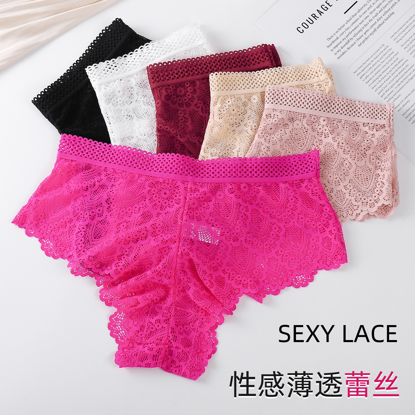 Nuevas pantalones de encaje delgadas sexy puramente belleza de la cintura aérea sin fijación de pantalones de belleza de la mujer al por mayor