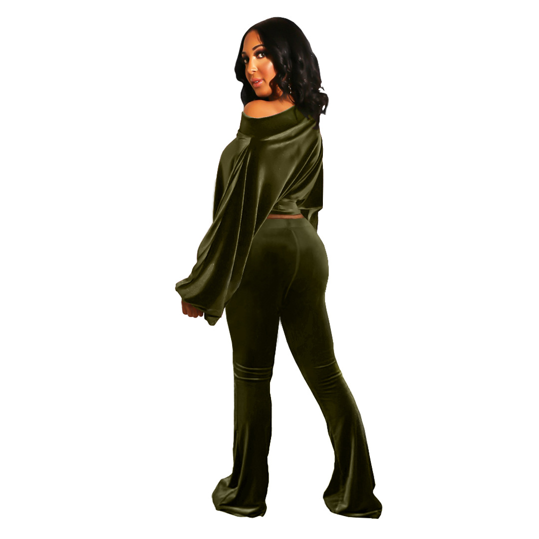 Completo pantalone donna per discoteca monospalla maniche a lanterna_voghion.com