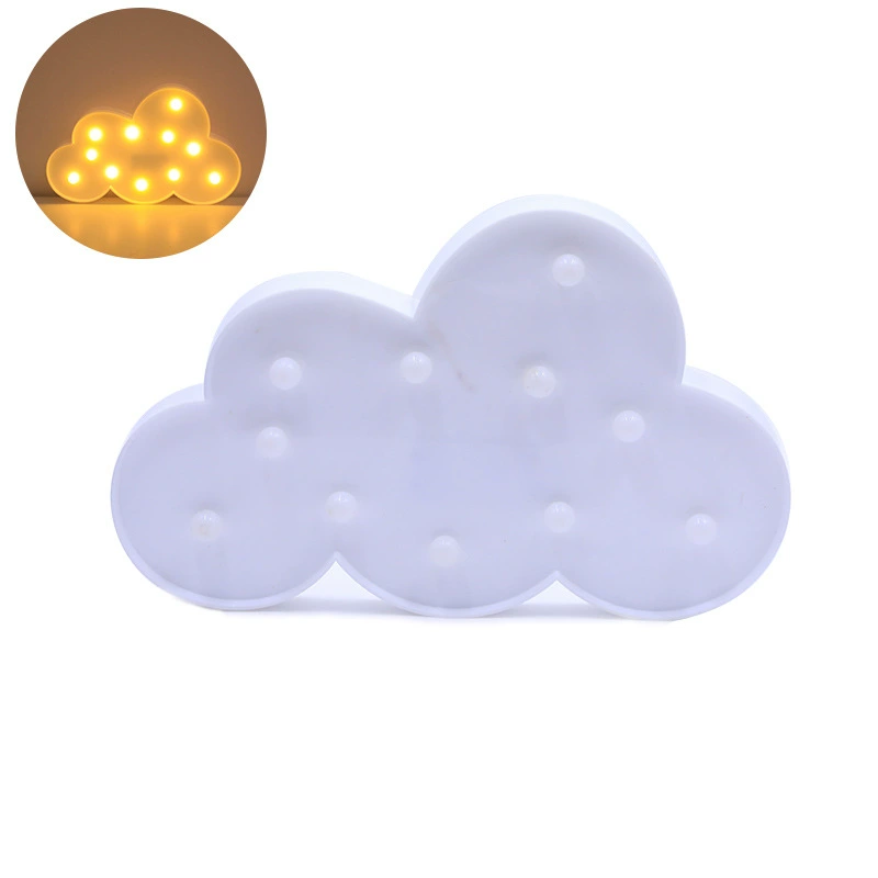 LED shape lamp, warm white, creative decorative shapes (moon, star, cloud, cactus, more)