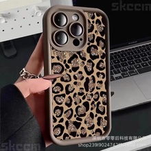 豹纹适用苹果15手机壳iphone12promax套14/13/11/XSMAX金刚砂16