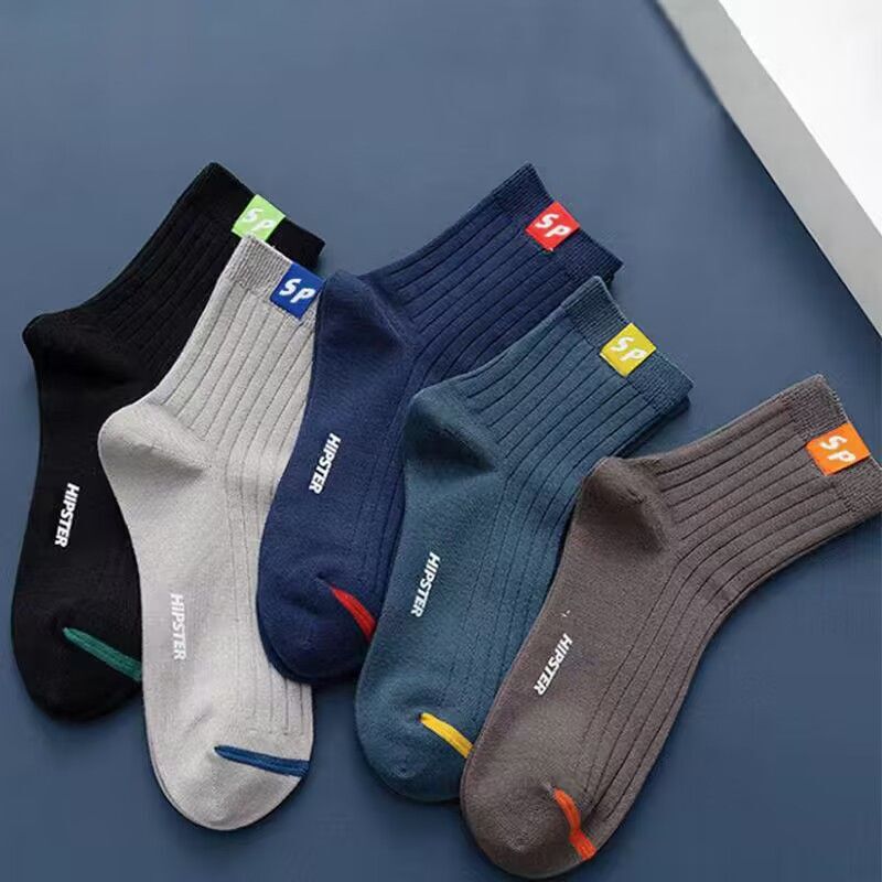 Socks men's mid-tube socks men's socks mid-tube socks autumn and winter four seasons men's mid-tube student socks sweat-absorbent deodorant casual socks