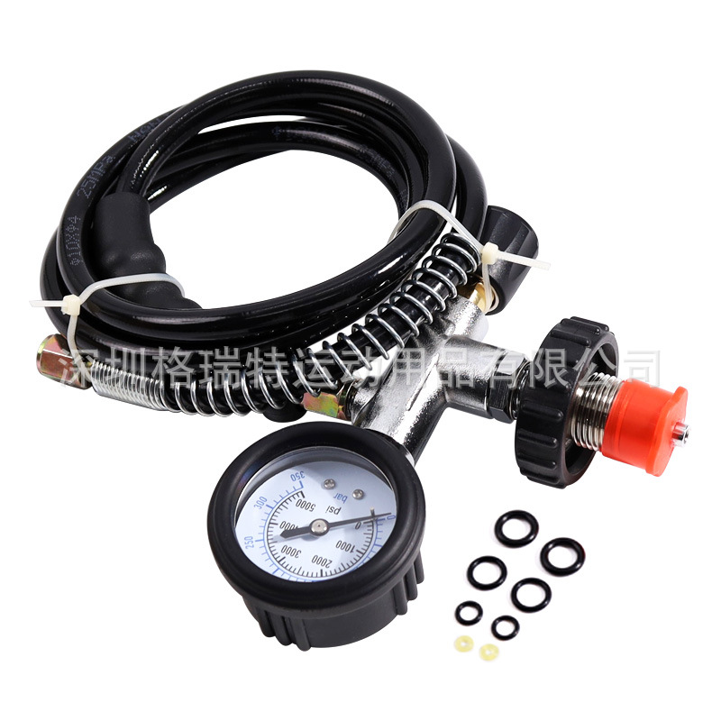 德国宝华压缩机高压充气阀带管G5/8大气瓶充气接头带管消防氧气