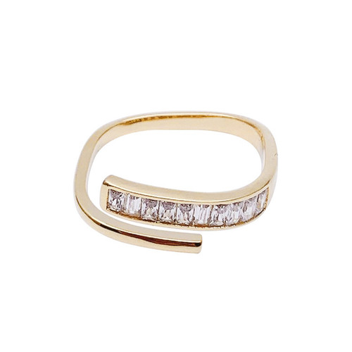 Niche design rhinestone open ring women's fashionable personalized index finger ring 2024 new fashion light luxury high-end sense