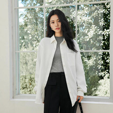 黑标100高支匹马棉 纯色廓形磨毛全棉高智素颜衬衫秋冬女G102024