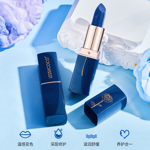LESSXCOCO blue enchantress lipstick color changing lipstick lipstick non-stick cup waterproof non-fading lipstick