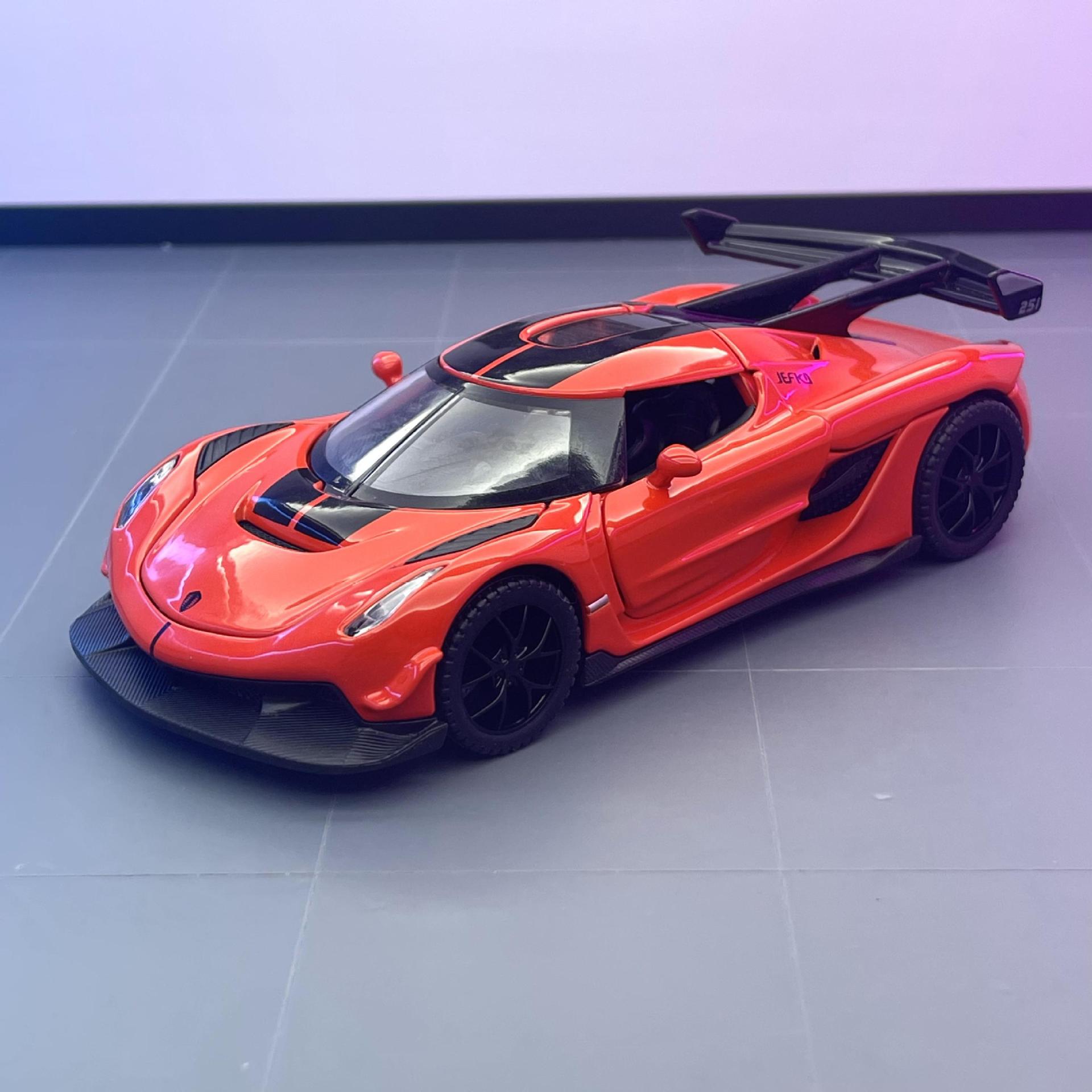 Zhongyuan xinghejin modelo de coche 1:32 coniseger Tire hacia atrás coche deportivo coche de juguete con luz música modelo adornos