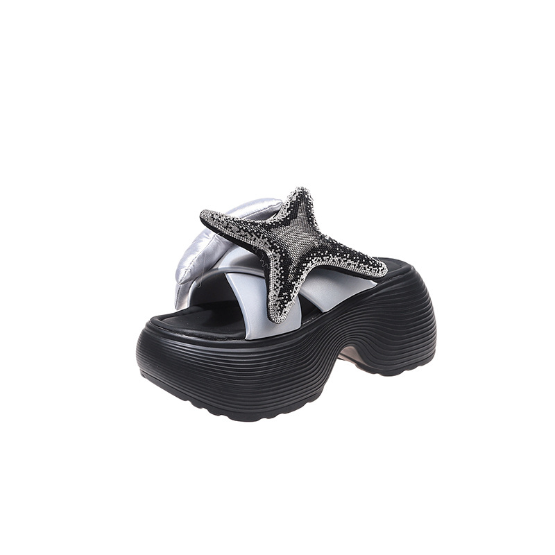 Women's 8.5 Cm Platform Sandals With Rhinestones Unique Fashionable Design Perfect For Skirts New Style_vogvips.com