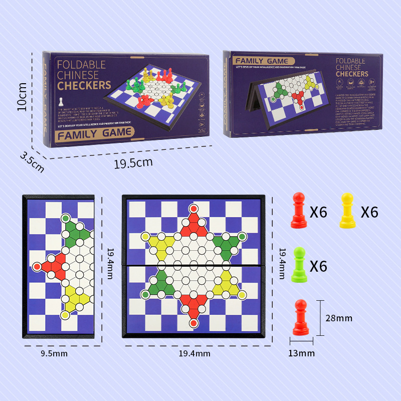 Ajedrez de vuelo internacional ludo ajedrez go-go damas juego de ajedrez puzzle magnético plegable transfronterizo image 11