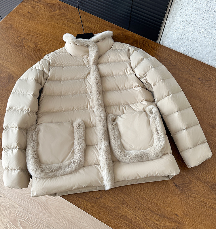 Women's Clothing Seto fur splicing short high end down jacket for women light and thin style atmospheric and elegant new Chinese style new winter_ipsvogv.com