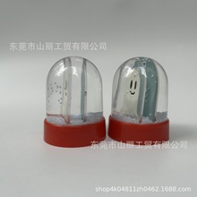 爆款迷你水晶圣塑料水球七彩亮片雪花球圣诞装饰礼品节日潮玩盲盒