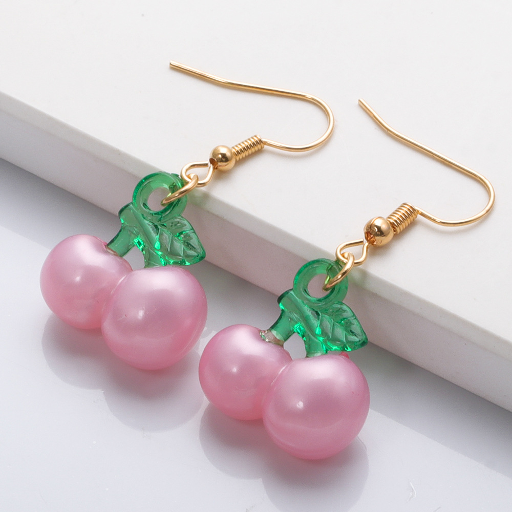 Korean Small Cherry Fruit Earrings Wholesale display picture 3