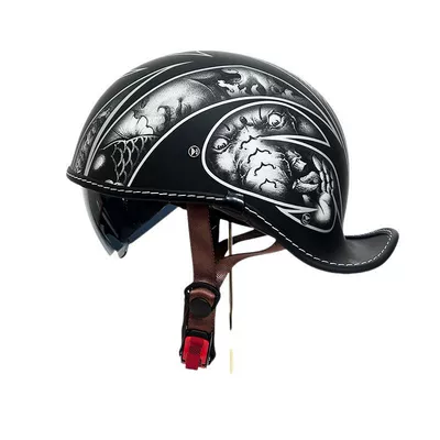 Motosiklet kaskı (dəbilqə) – Cool Flame Pattern Half - helmet-tattoo-m