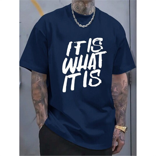(220% Pure Cotton T-Shirt) Men's Summer Round Neck Short Sleeve