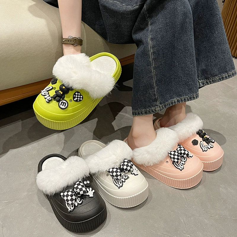 Пещерные туфли Маленькая Красная книга Симпатичные плюшевые осенне-зимние милые Нескользящие хлопковые Популярные в Интернете туфли INS Cave