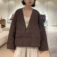 2025新款领短款90白鸭绒羽绒服 洋气纯色保暖百搭外套女