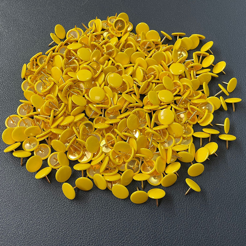 Cross-border colored push pins, plastic-coated push pins, metal-coated large-headed pins, decorative painting push pins