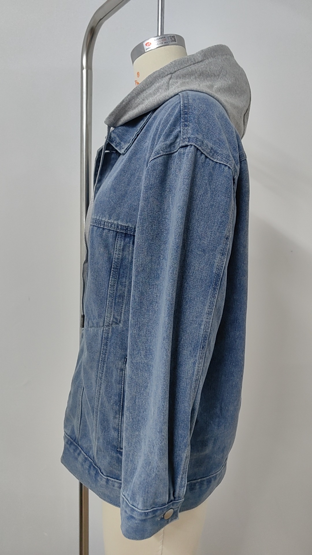 805g Weight Denim Jacket Outerwear Type Long Sleeve Sleeve Length Single Breasted Placket Type Denim Fabric Type Long Top Length Casual Occasion Turndown, Hooded Neckline Loose Fit Type Color Block Pattern Spring, Autumn Season Women's Gender Streetwear Style Women's Streetwear Color Block Single Breasted Denim Jacket 19