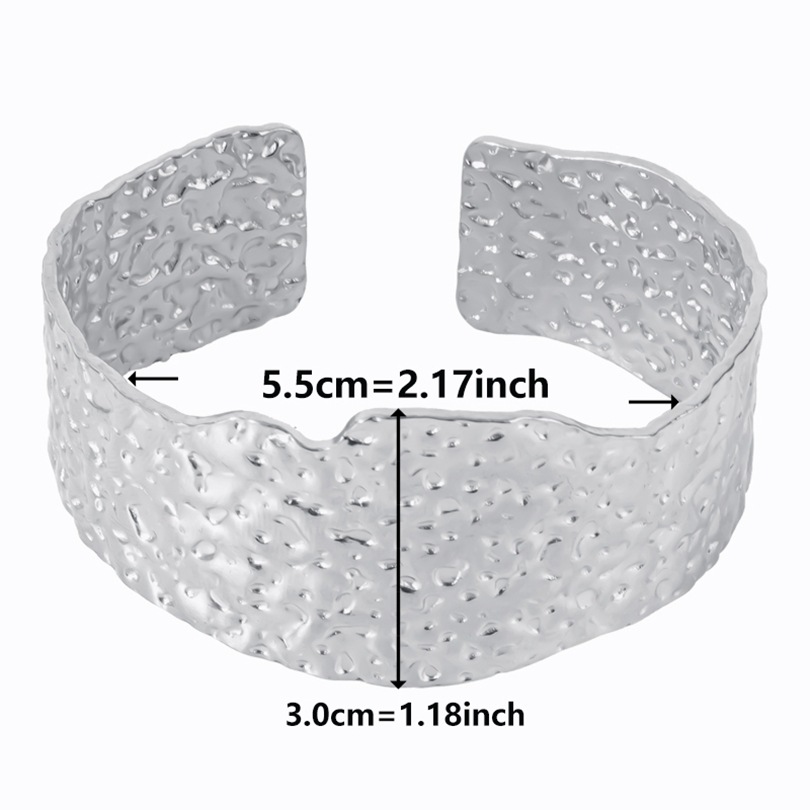 Irregular, Solid Color Pattern PVD Coated Real Gold Plated 18K Gold Irregular Solid Color 304 Stainless Steel Simple Style Waterproof Non Tarnish 304 Stainless Steel Bangle