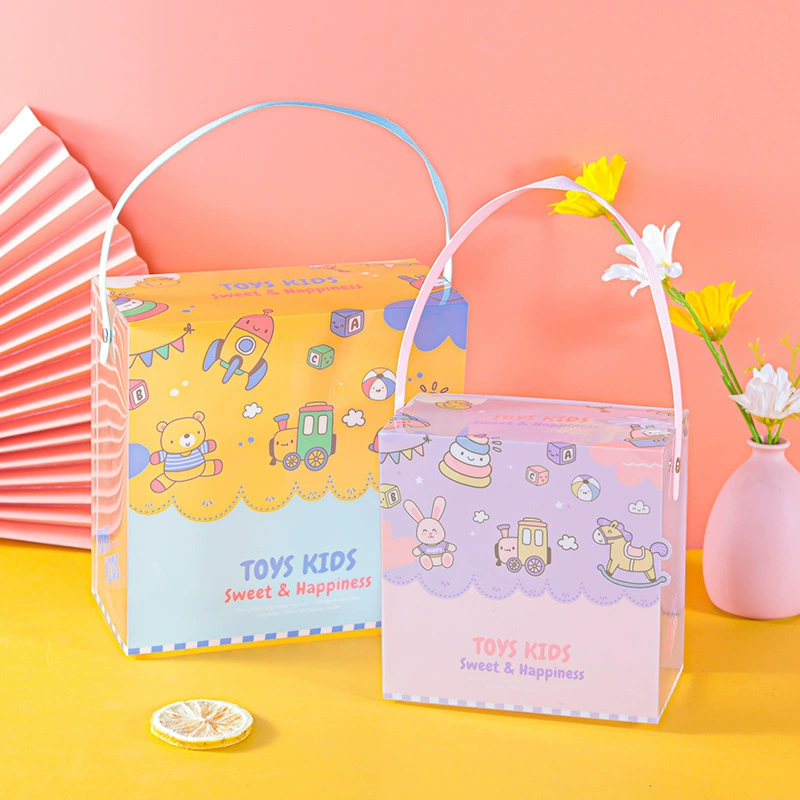 ПВХ прозрачная сумка-тоут мультфильм детский день рождения сопровождающий Подарочный пакет детская Подарочная коробка полнолуния сумка для конфет пустая