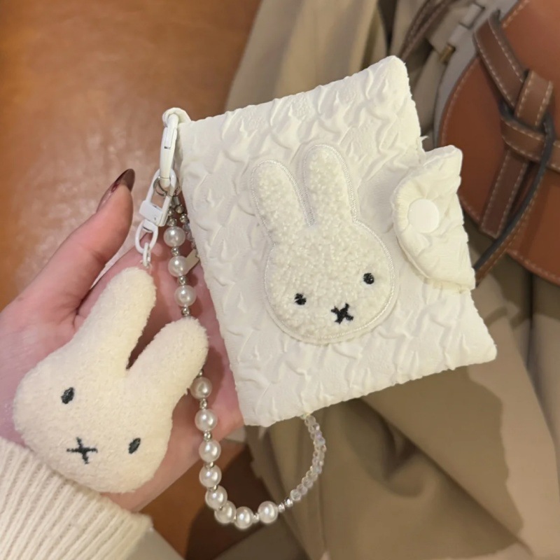 Cartera de tarjeta Miffy 3 en 1 Conejo Miffy Estuche para llaves Estuche para documentos de almacenamiento Multifunción portátil