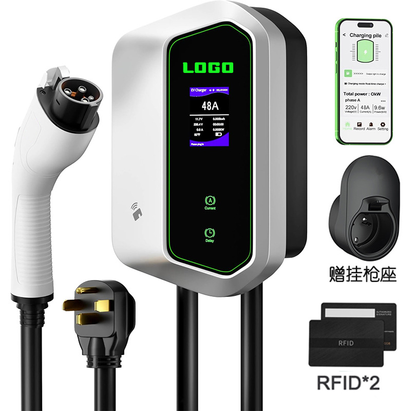 汽车充电桩家用壁挂式交流桩32A/40A/48A美标J1772充电枪