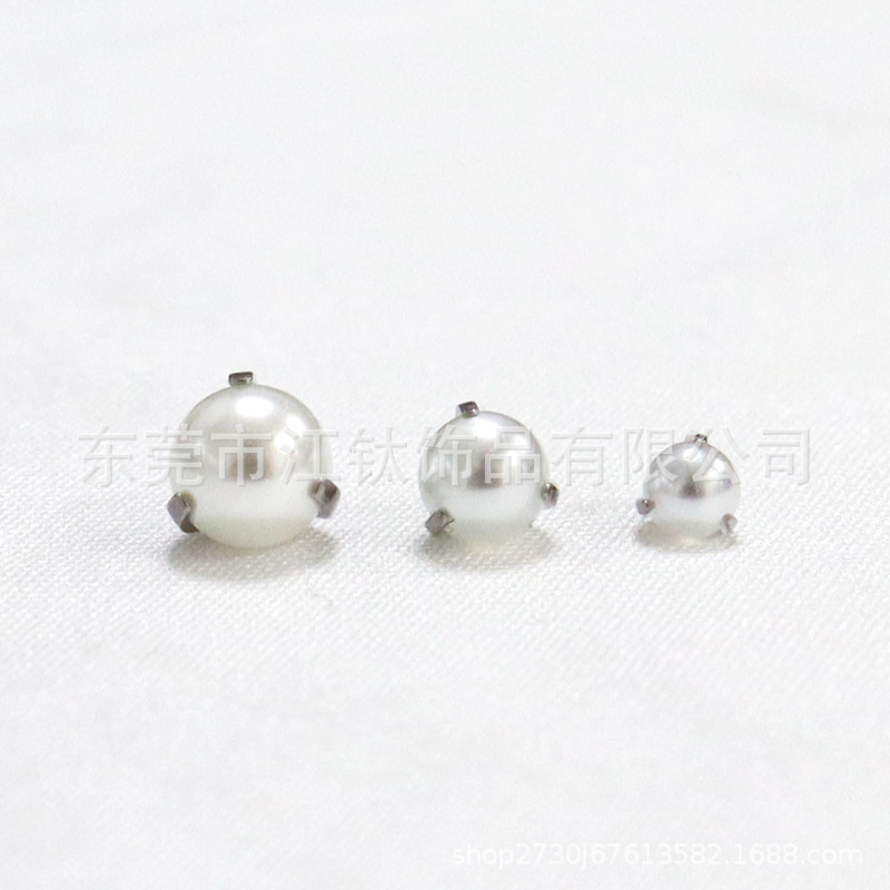 F136 Titanium Pearl Stud Earrings 3-Claw Ball Lip Nail Tongue Nail G23 Titanium Alloy Body Piercing Ear Bone Nail Accessories detail image 8